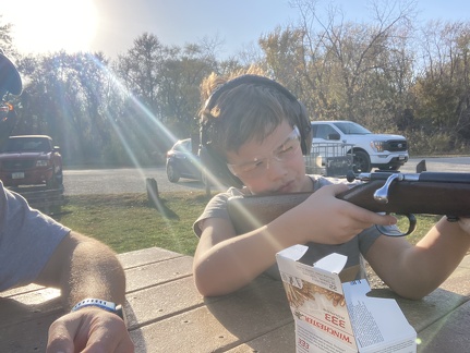 JB Learning to Shoot Grandpas 22 Rifle2